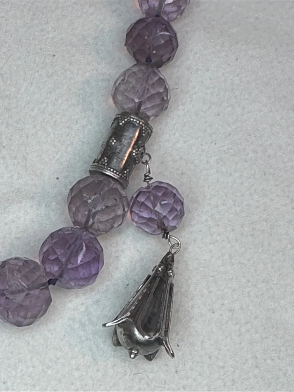 Amethyst faceted stone Statement Necklace